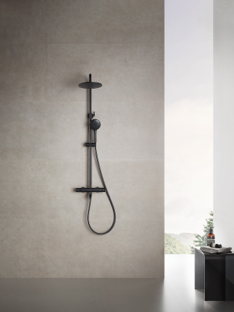 Душевая система с изливом Arrow AG3317SHMB черный